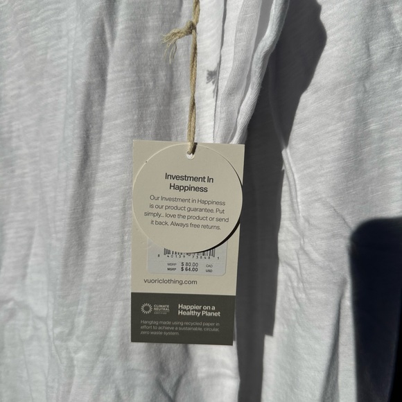 Vuori Strato L/S Rise Tee White Men's M Long Sleeve - Picture 4 of 4